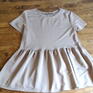Zara Beige Peplum Top